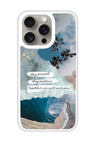 Theodor غطاء حماية لهاتف أبل آيفون 15 برو - حافظ على هدوئك (مصد أبيض)