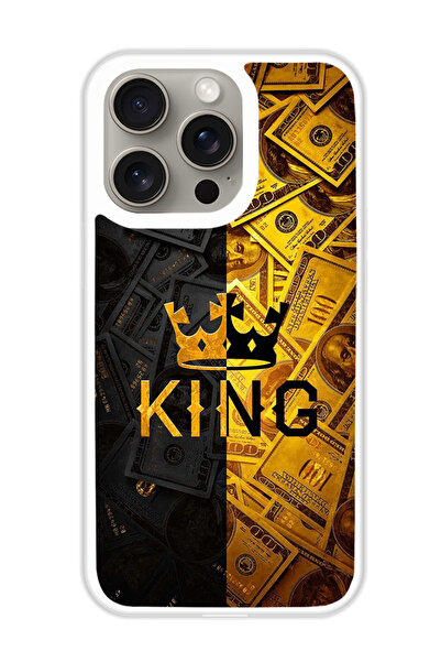 Theodor غطاء حماية لجهاز أبل آيفون 15 برو ماكس ذهبي ملكي (مصد أبيض)