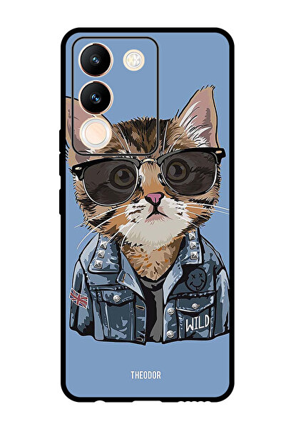 Theodor جراب واقٍ مضاد للخدش والصدمات لهاتف Vivo Y200 Swag Cat