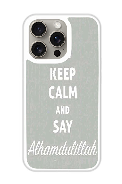 Theodor غطاء حماية لهاتف أبل آيفون 15 برو، حافظ على هدوئك (مصد أبيض)