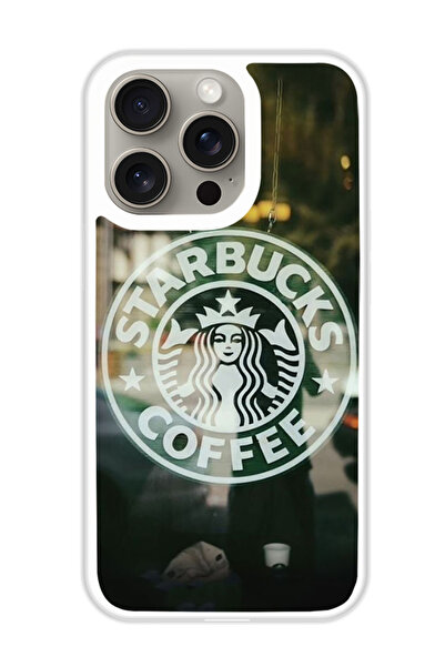 Theodor غطاء حماية لجهاز أبل آيفون 15 برو ستاربكس 6 (مصد أبيض)