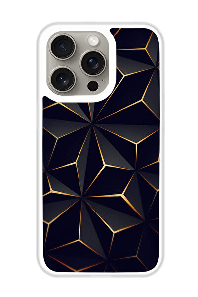 Theodor غطاء حماية لجهاز أبل آيفون 15 برو ماكس، أسود وذهبي (مصد أبيض)