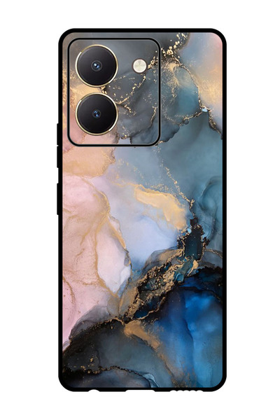 Theodor جراب واقٍ مضاد للخدش والصدمات لهاتف Vivo Y27s بلون رخامي ملون (2)