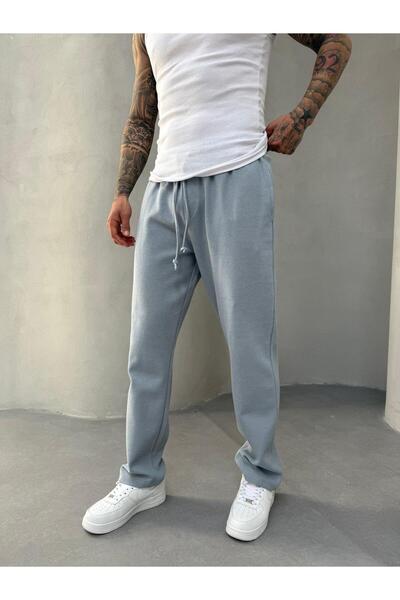 KağanKY Mavi Waffle Kumaş Baggy Pantolon