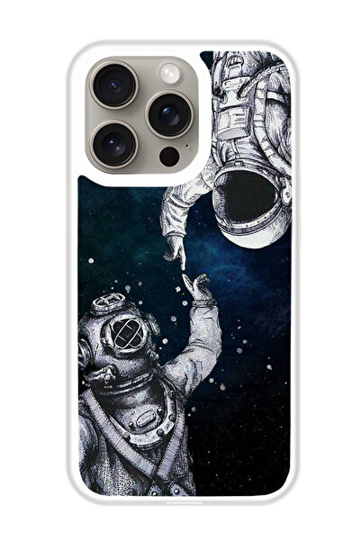 Theodor غطاء حماية لهاتف أبل آيفون 15 برو ماكس رائد فضاء وغواص (مصد أبيض)