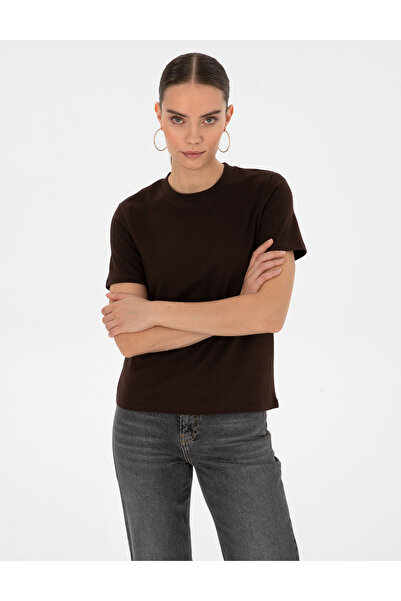 Pierre Cardin Brown Regular Fit Basic T-Shirt 50310543-Vr029