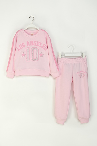 DMB BOYS & GIRLS Girl's Starry Stone Tracksuit Set with Elastic Waist and Legs, Comfortable Fit Set