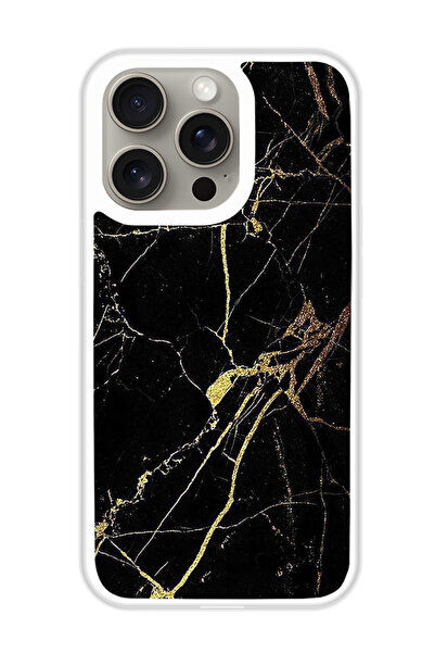 Theodor غطاء حماية لهاتف أبل آيفون 15 برو ماكس بملمس رخامي (مصد أبيض)