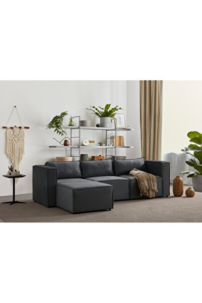S Home Design Concept Boho Mini Modüler Köşe Koltuk Sırt Minderli, Babyface 240x155 cm