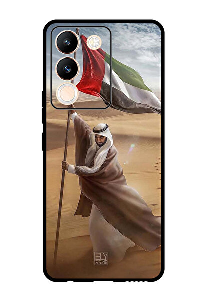 Theodor جراب واقٍ مضاد للخدش والصدمات لهاتف Vivo V29e، علم الشيخ زايد، صحراوي