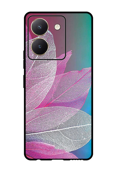 Theodor جراب واقٍ مضاد للخدش والصدمات لهاتف Vivo Y77t بتصميم أوراق ملونة