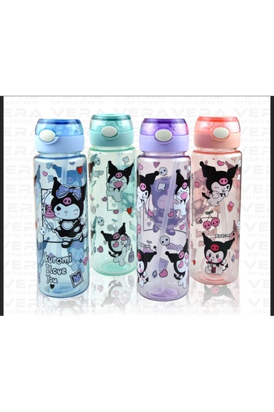 DerinHome Kuromi Character Printed Water Bottle Flask 550 ml School New Season
