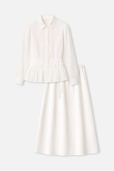 Touché Privé Flange Shirt Skirt Set