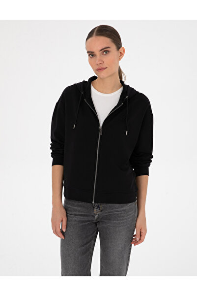 Pierre Cardin Siyah Comfort Fit Fermuarlı Sweatshirt 50314965-VR046