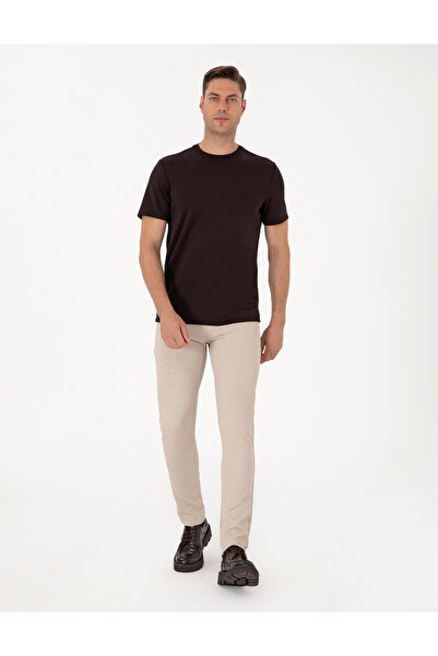 Pierre Cardin Beige Slim Fit Canvas Trousers 50310857-Vr011