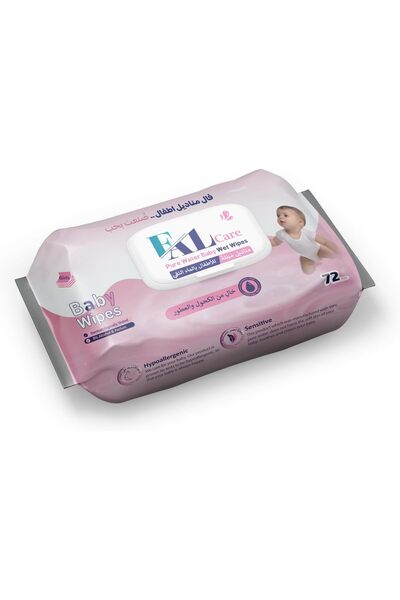 erorex مناديل فال كير للأطفال بيور ووتر للبنات - 72 منديل