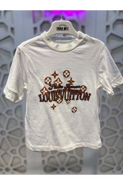 KUMRUNUN DÜNYASI White T-Shirt with Elasticated Cuffs Pants and Bag 3-Piece Bottom Top Set Unisex Girls and Boys