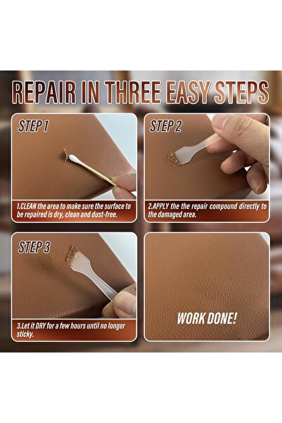 erorex طقم إصلاح أرائك جلدية بنية اللون - طقم إصلاح جلد الفينيل - طلاء الجلد - خدوش الجلد والتمزقات