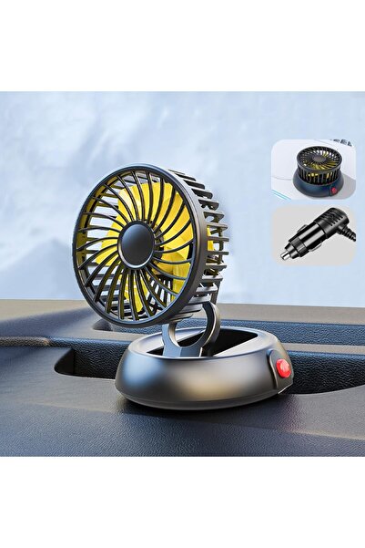 erorex Foldable Car Fan Car Cigarette Lighter 12/24V Car Fan 3-Speed Car Fan Switch 360° Rotatable Design