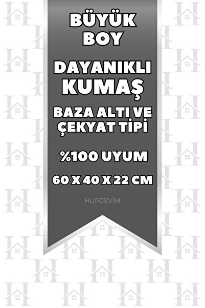 HURCEVİM 8 Adet - Gri Kapitoneli Büyük Boy Hurç Seti - Baza Altı Ve Çekyat Tipi Hurç - 60 x 40 x 22 Cm