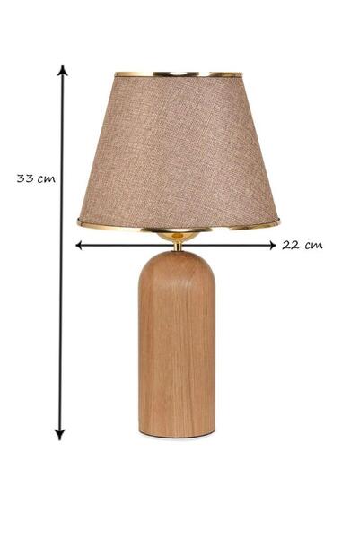 Art&Gift Silos Solid Wood Leg Gold Detailed Kumbeji Fabric Hat Decorative Lampshade