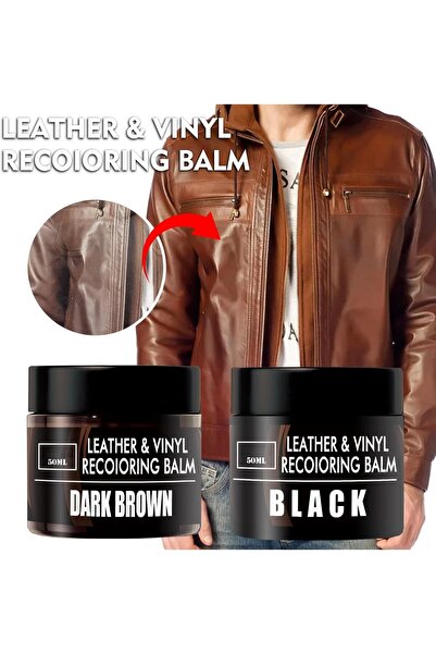 erorex 2Pcs Leather Recoloring Balm, Black & Dark Brown - Restores, Conditions, Repairs Leather Color