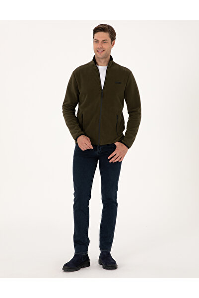 Pierre Cardin Haki Regular Fit Polar Hırka 50314014-VR027