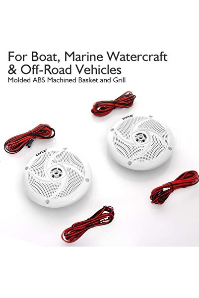 erorex Marine Speakers - 6.5 Inch 2 Way Waterproof Weather Resistant Outdoor Audio Stereo Sound System Led