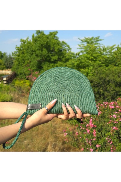 LinaHouse Handmade Portfolio & Clutch Bag – Emerald Green