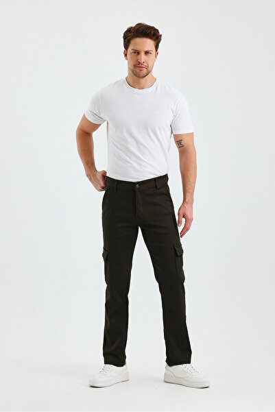 Wkm Denim Pantaloni pentru bărbați Regular Fit Gabardine buzunar cargo