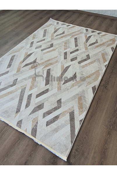 Dinarsu Halımark Anka 77317-070| Beyaz Gri Hardal Halı| Salon Mutfak Yatak Od...