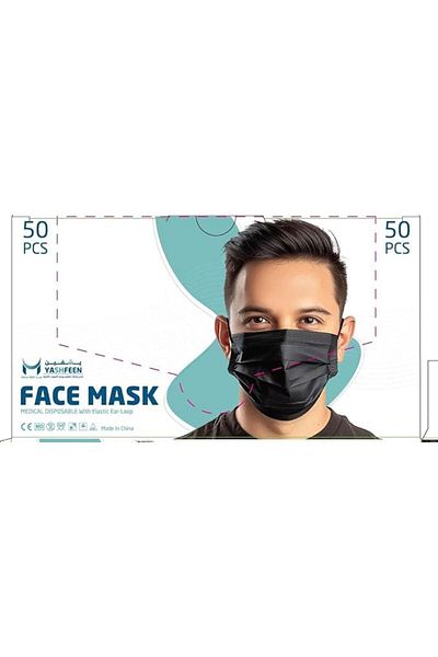 YASHFEEN Yashvin Medical Mask, Blue, 100 Pieces (Pack of 2)