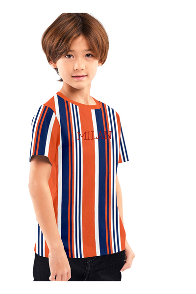 LAUREN SMITH Boys’ Cotton Blend Striped T-Shirt – Casual Comfort for Everyday Adventures