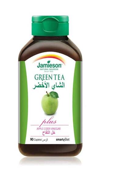 Jamieson خل التفاح والشاي الأخضر 90 كبسولة