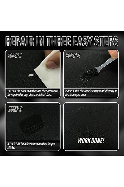 erorex Black Leather Vinyl Repair Kit - Restorer Your Furniture, Car Seats, Sofa, Jacket, Purse, Belt,