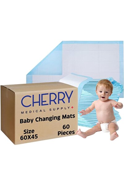 erorex 60 قطعة معبأة في كيسين 60 سم × 45 سم سجادات تغيير حفاضات ناعمة فائقة الامتصاص للاستخدام مرة واحدة للأطفال