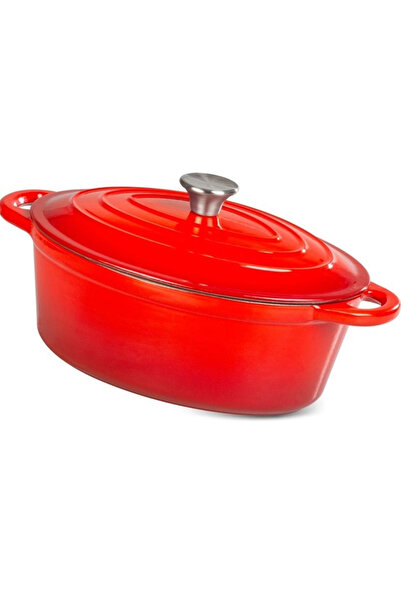 SGTT Oală din fontă emailată cu capac, SGTT, capacitate 4,4 l, cu mânere, cul...