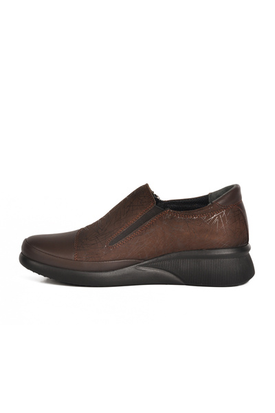 Aspor Brown Genuine Leather Women's Casual Shoes