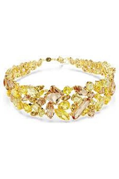 Swarovski 5708713 Gema Choker, Mixed Cuts, Yellow, Gold-Tone Plated
