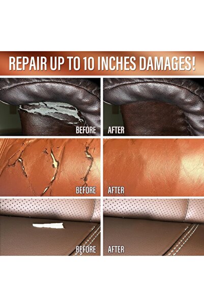 erorex طقم إصلاح أرائك جلدية بنية اللون - طقم إصلاح جلد الفينيل - طلاء الجلد - خدوش الجلد والتمزقات