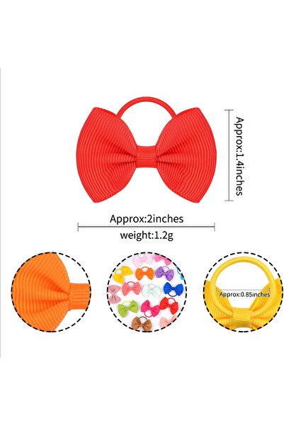 erorex 40 Pcs Baby Girl Hair Ties 2 Inch Hair Bows With Elastic Loop 20