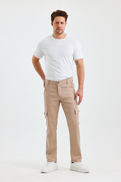 Wkm Denim Pantaloni pentru bărbați Regular Fit Gabardine buzunar cargo