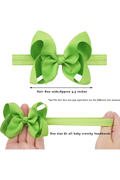 erorex Baby Girls Headbands Grosgrain Ribbon 4.5" Hair Bows Headband Big Bow Hair Bands Toddler Pack 20