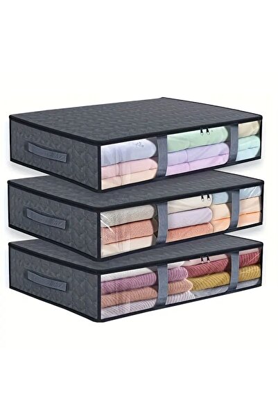 Textia Home 3-Piece Organizer under Bed Bag Set 17X23X15