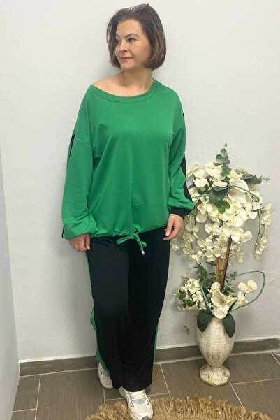 Mia Butik Large Size Grass Green Mehita Training Suit