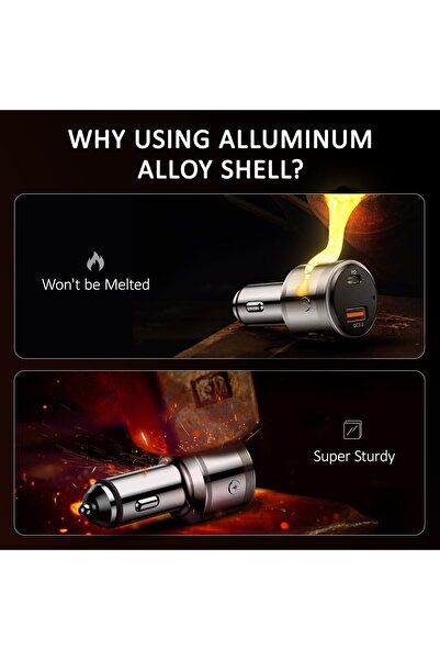 erorex جهاز إرسال FM للسيارة مزود بتقنية بلوتوث 5.3، وشاحن سيارة سريع بتقنية Pd 30 وات وQc3.0 18 وات، وبلوتوث لاسلكي للسيارة