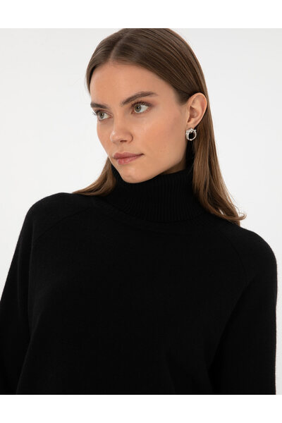 Pierre Cardin Black Comfort Fit Wool Turtleneck Sweater 50310938-Vr046