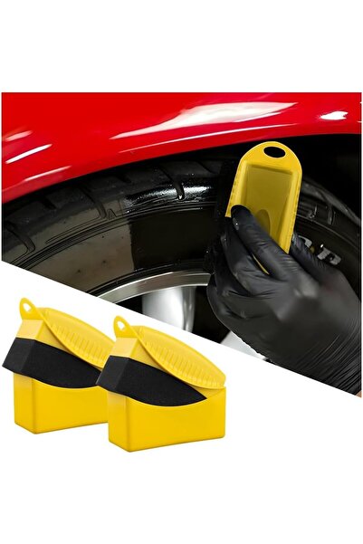 erorex Tire Contour Dressing Applicator 2 Pcs, Car Wheel Dressing Shine Sponge Lid, Polishing Sponge Wax