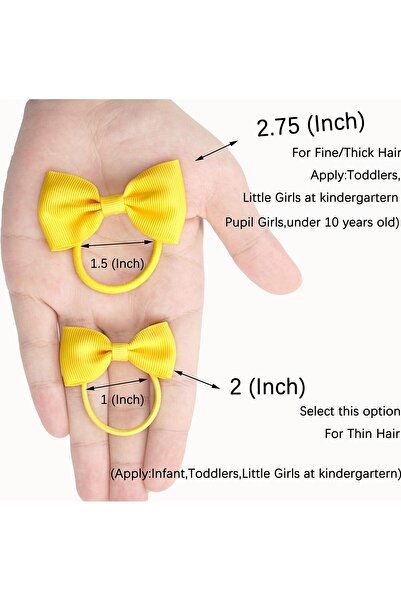 erorex Toddler Hair Accessories 40Pcs 2.75" Elastics Rubber Ribbon Bands Bows Baby Girls Kids & Children