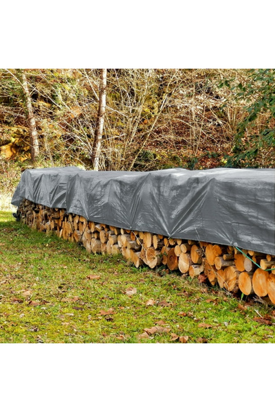 SGTT Prelată universală impermeabilă, 6x8 m, densitate 100g/m², inele metalice de fixare, culoare argintie